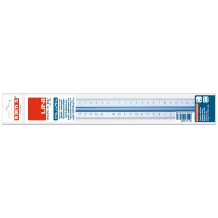 Triplo decimetro ARDA Linea Uni plastica termoresistente fumé ottico trasparente 30 cm - 50130SS main product photo