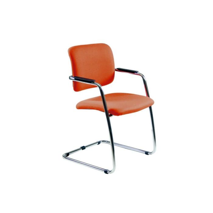 Sedia visitatore con slitta Unisit Lithium LTLT struttura cromata - rivest. Eco arancione - impilabile LTLT/EA main product photo