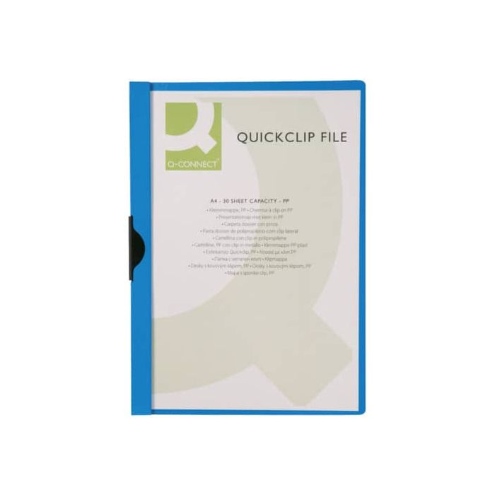 Cartellina con clip Q-Connect PVC 22x30,7 cm blu scuro KF00462 main product photo