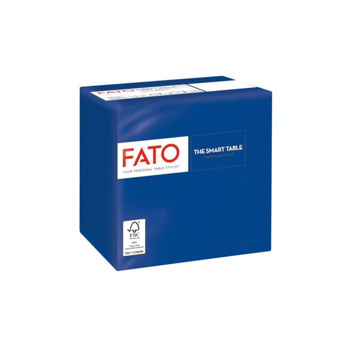 Tovaglioli piegati 2 veli Fato Smart Table pura cellulosa 24x24 cm - blu notte - conf. 100 pezzi - 82229003 main product photo