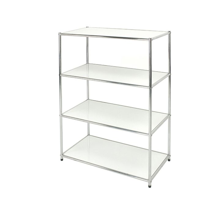 SERENA GROUP LIBRERIA 4 RIPIANI ACCIAIO/BIANCO 80x40cm - H120cm Easy System main product photo