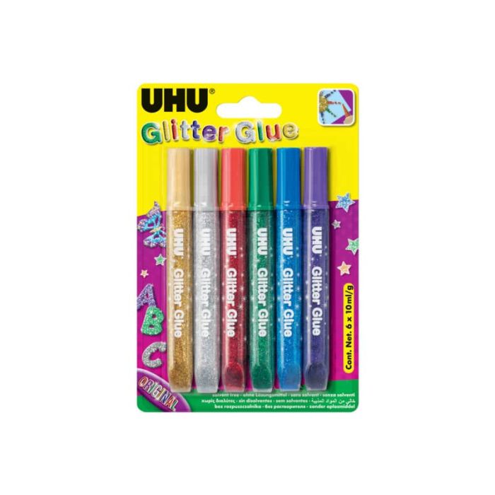 Colla Glitter Uhu Original colori assortiti 6x10 ml - D1640 main product photo