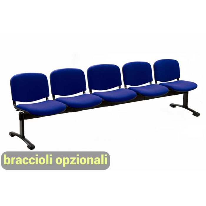 Panca 5 posti attesa Unisit Dado D55P - rivestimento Eco blu D55P/EB main product photo