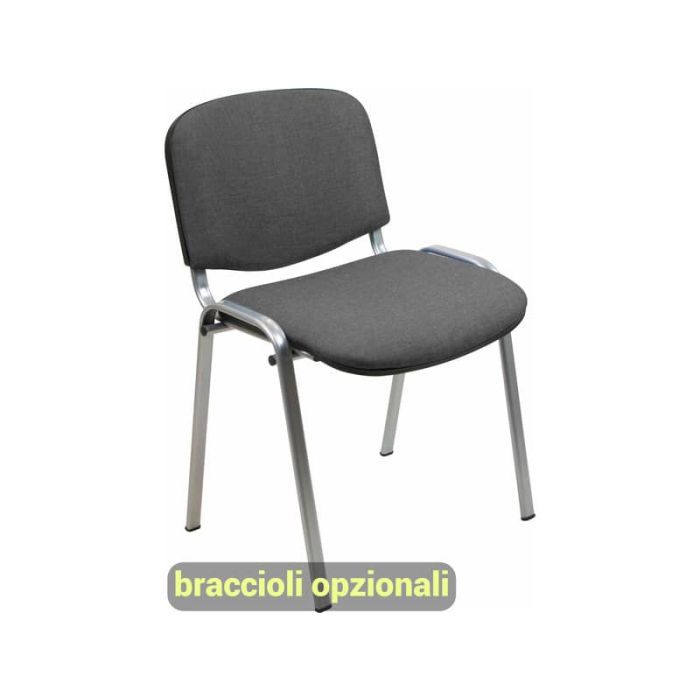 Sedia visitatore 4 gambe Unisit Dado D5G acciaio grigio - rivestimento eco grigio scuro - Conf. 2 pezzi - D5G/2/ET main product photo