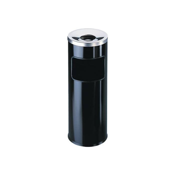 Posacenere DURABLE autoestinguente a colonna con sabbia e cestino acciaio nero base tonda - 333201 main product photo