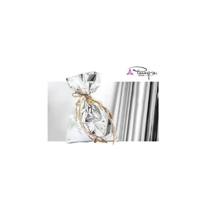 Busta regalo - senza patella adesiva - 40 x 60 cm - 30 micron - PPL - metal lucido - argento - PNP - conf. 25 pezzi main product photo
