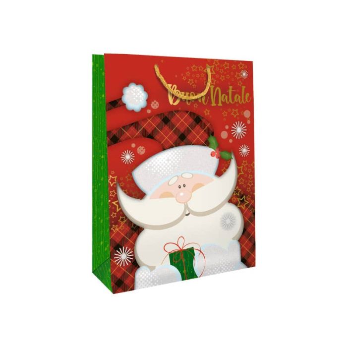 Shopper Natalizia ''Babbo Natale'' - 25,5x32,5x13,5 cm - conf. 6 pezzi Biembi BXS202P10C main product photo