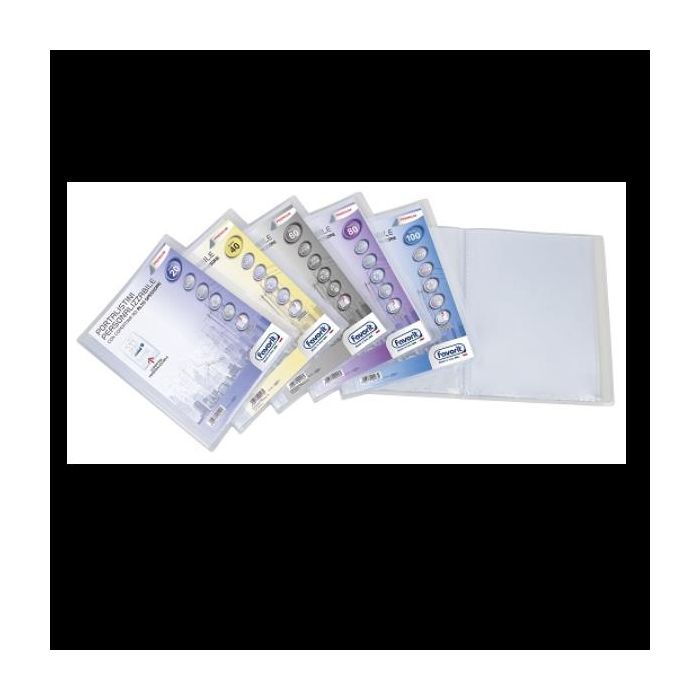 Portalistino personalizzabile Favorit Premium in PP fogli fissi 22x30 cm - 60 buste - trasparente - 400090486 main product photo