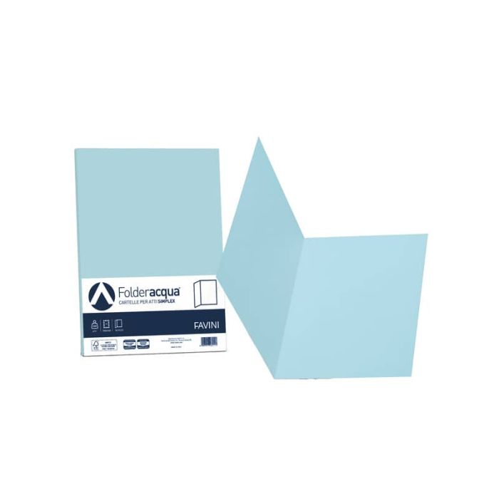 Cartellina semplice FAVINI FOLDER S cartoncino Simplex Luce&Acqua 200 g/m² 25x34cm celeste 08 conf.50 - A50T664 main product photo