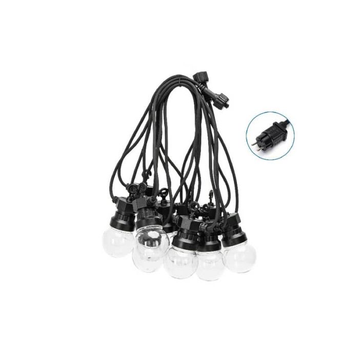 Catena luminosa LED a basso voltaggio per esterni 8 metri luce calda Aigostar 10 sfere trasparenti - B10303VRW main product photo