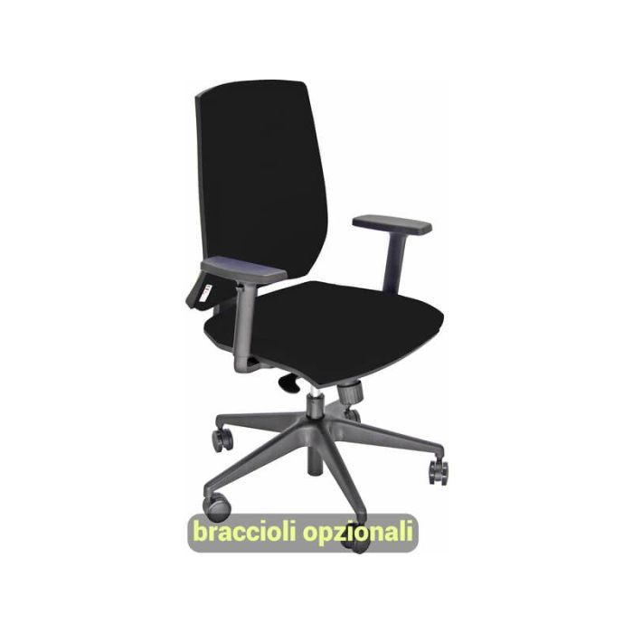 Sedia operativa girevole Unisit Larissa LR1S - rivestimento similpelle nero - LR1S/KN main product photo