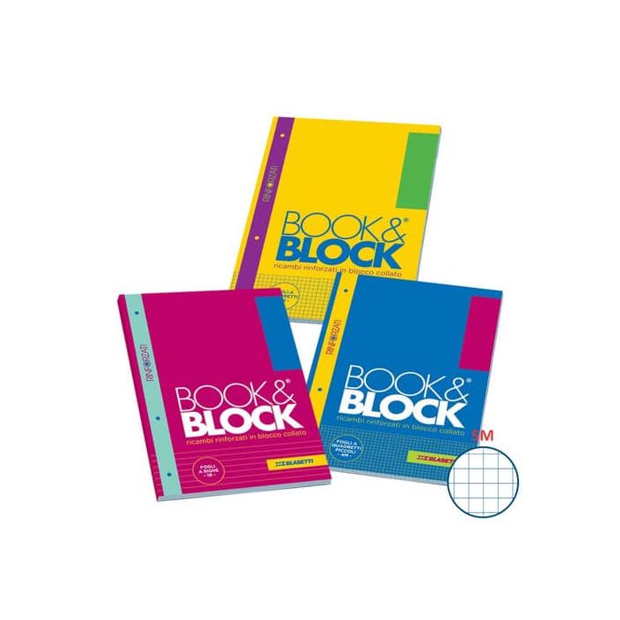 Blocco 40 ff A4 collato lato lungo - forati e rinforzati - 80 gr/mq Blasetti Blocco Book & Block quadretto 5M - 5720 main product photo