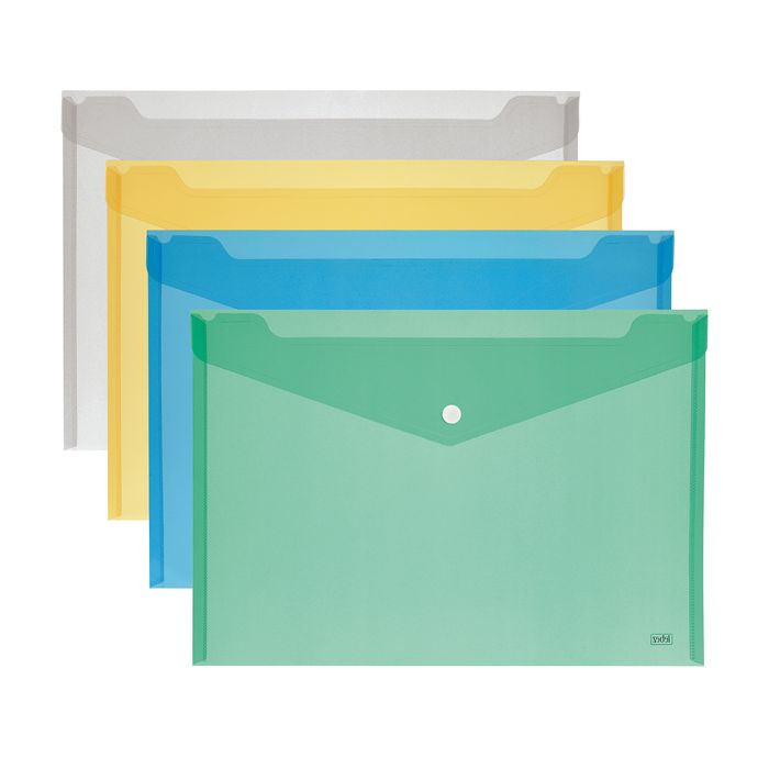 Buste con bottone Lebez orizzontale in conf. da 12 pezzi - formato A6 - colori assortiti - 80195 main product photo