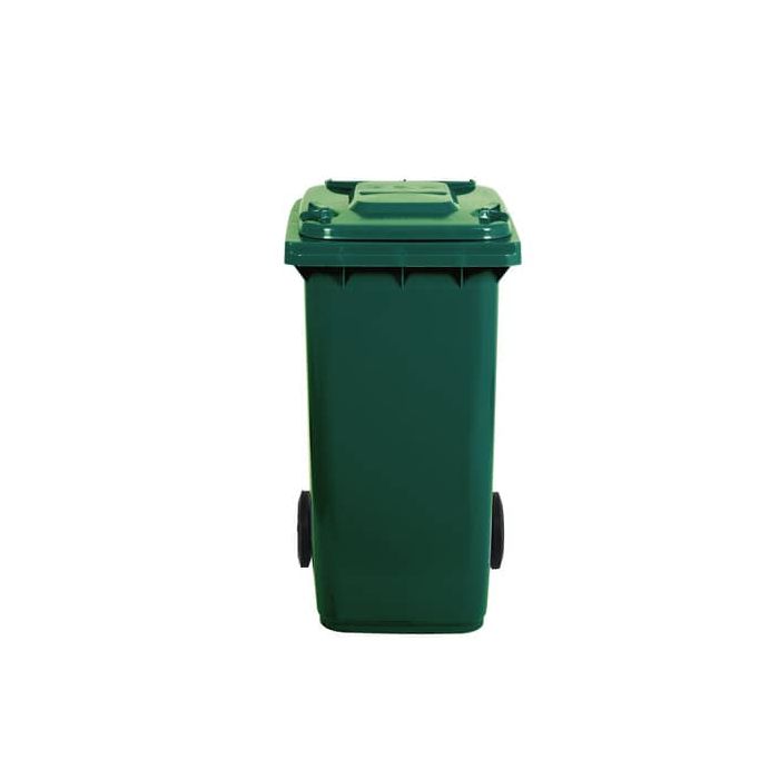 Bidone carrellato per raccolta differenziata 240 lt con coperchio PEHD Mobil Plastic verde scuro - 1/240/5-VES main product photo
