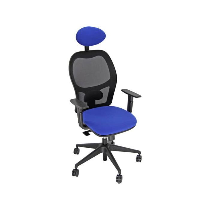 Sedia operativa girevole Unisit Hubble HUHUPG con poggiatesta - rivestimento Eco blu con braccioli HUHUPG/BR/EB main product photo