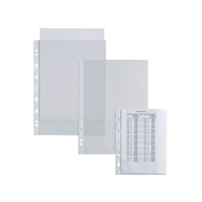 Buste a foratura universale 23x33 Sei Rota Atla 100 trasparente conf. 50 buste - 662311 main product photo