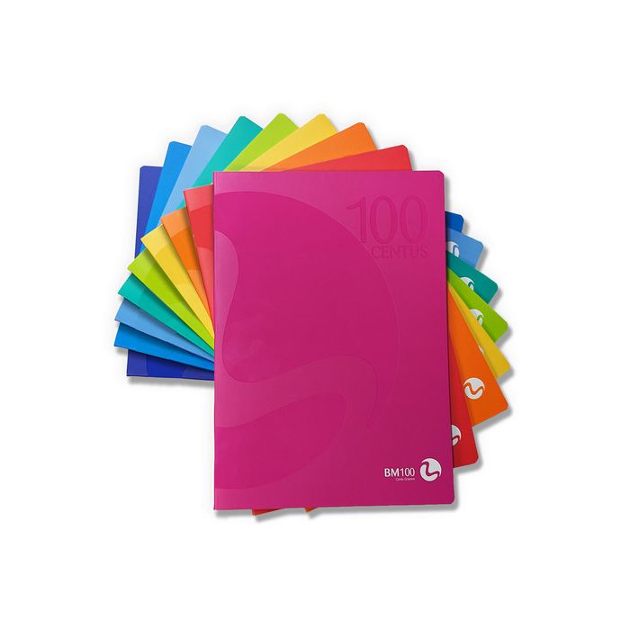 Maxi quaderni Be More Centus A4 100 g/m rigatura 4F - 18 fogli + risguardo - 9 colori assortiti - conf. 12 pz - 0101037 main product photo