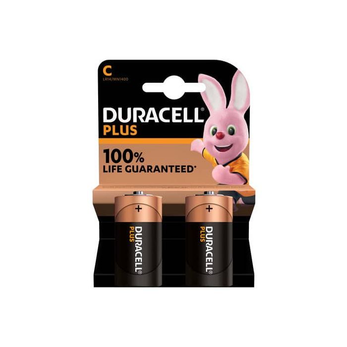 BLISTER 2 PILE DURACELL PLUS (MN1400) C - MEZZA TORCIA main product photo