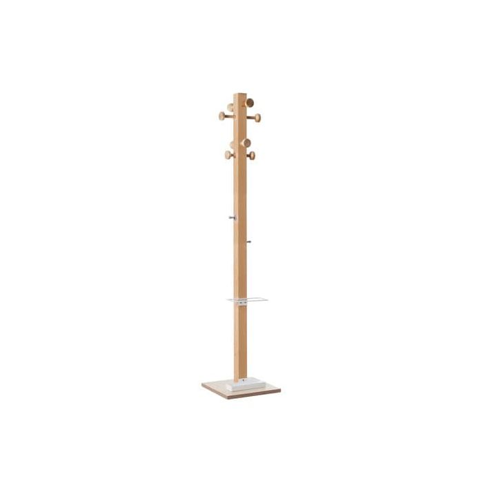 Appendiabiti da terra in legno Paperflow 8 ganci Wood Range Modello C 35x35x178 cm bianchi - K700010 main product photo