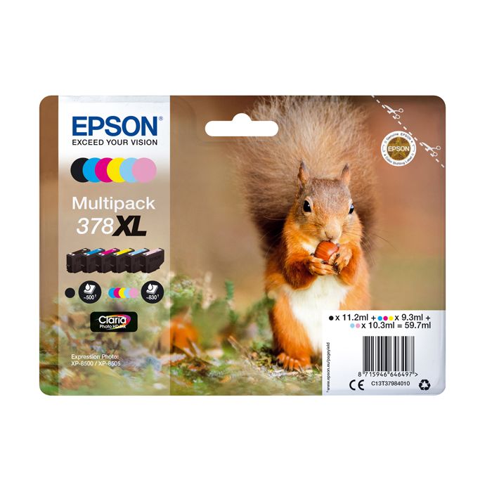 EPSON CONF. 6 CARTUCCE INK MULTIPACK 1 PER COLORE 378XL SCOIATTOLO main product photo