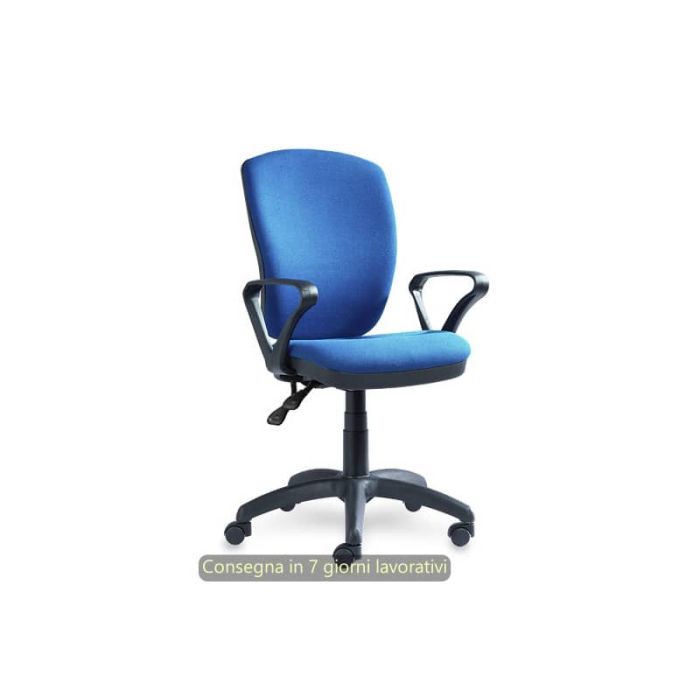 Seduta operativa Mirage Back-system in tessuto ignifugo Seditaly con braccioli fissi blu - MRG0C3Q0CB671 main product photo