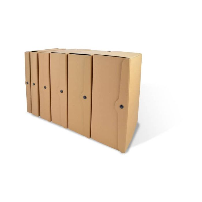 Porta progetti con tre bottoni EURO-CART 25x35 cm dorso 6 cm avana CPECO06AV main product photo
