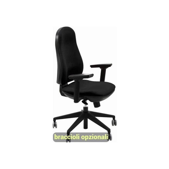 Sedia operativa girevole Unisit Ariel AIER Eco smart rivestimento ignifugo - nero - AIER/IN main product photo