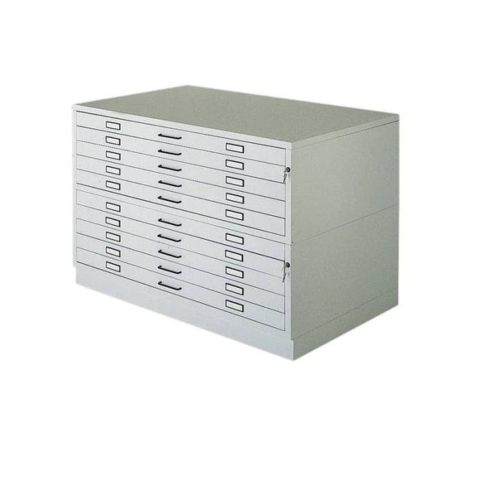 Cassettiera in metallo orizzontale a 10 cassetti bianco Tecnostyl 140x96,5x97 cm A0/10 main product photo