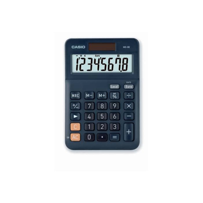 Calcolatrice da tavolo CASIO Extra Big LC solare e batteria display 8 cifre - blu - MS-8E-W-EP main product photo