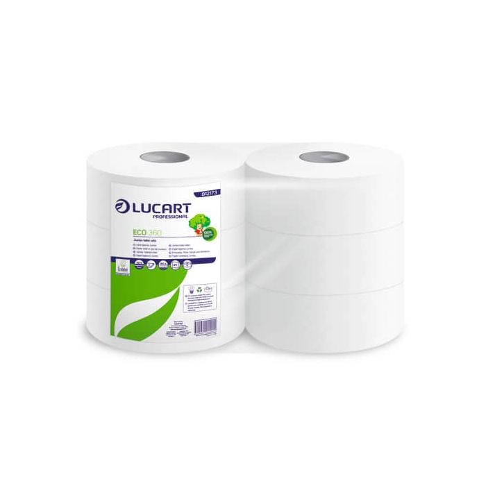 Carta igienica Lucart Eco 360 m jumbo 2 veli 6 rotoli da 973 strappi - 812173P main product photo