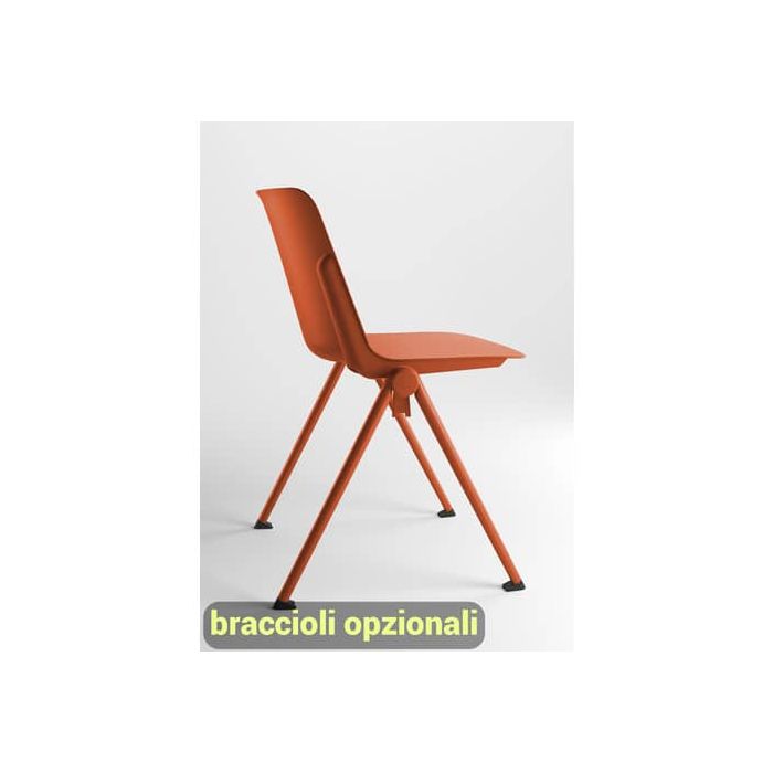 Sedia visitatore in PPL 4 gambe Plus Unisit rosso mattone PLVP/RM main product photo
