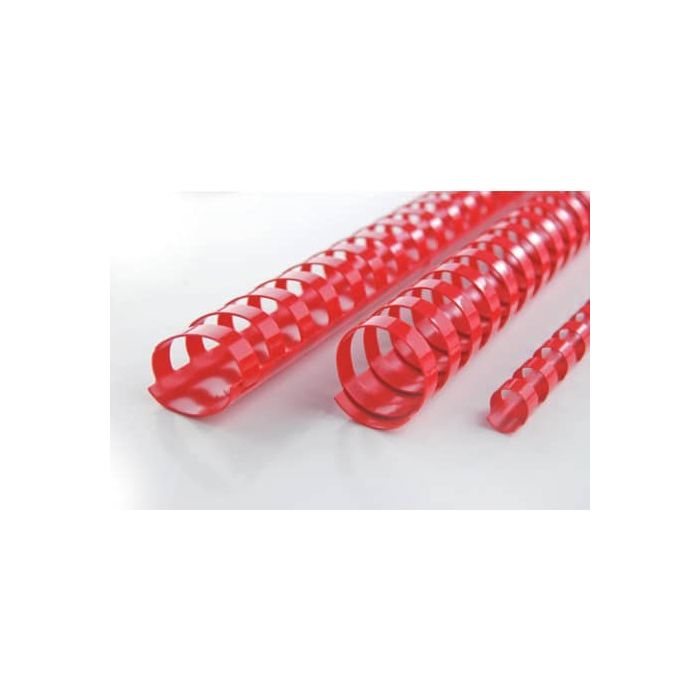 Dorsi plastici CombBind a 21 anelli - 8 mm A4 - fino a 45 fogli - conf da 100 dorsi GBC rosso - 4028214 main product photo
