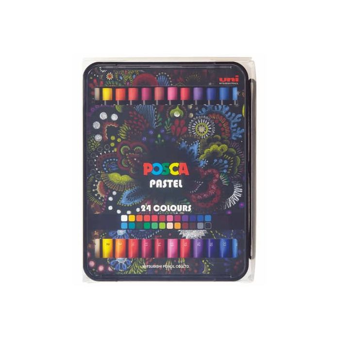 Pastelli a cera Posca Pastel - conf. 24 pz - colori assortiti M KPA-100 24C main product photo