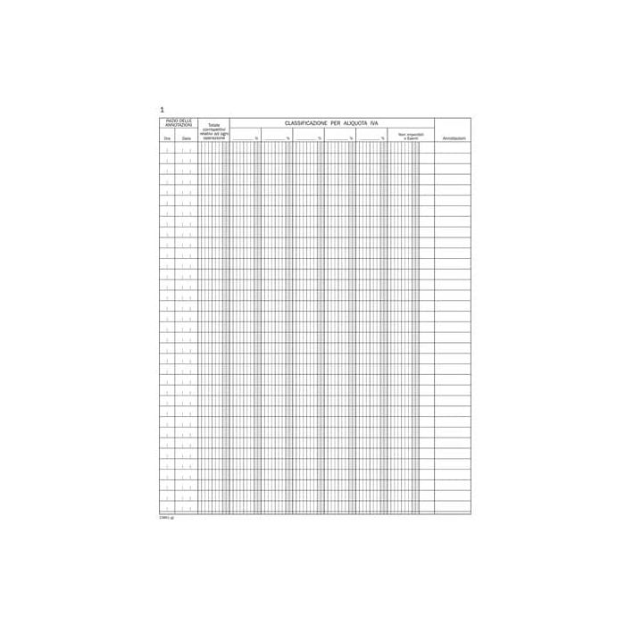 Registro corrispettivi registratori di cassa data ufficio - 46 fogli 31x24,5 cm DU138610000 main product photo