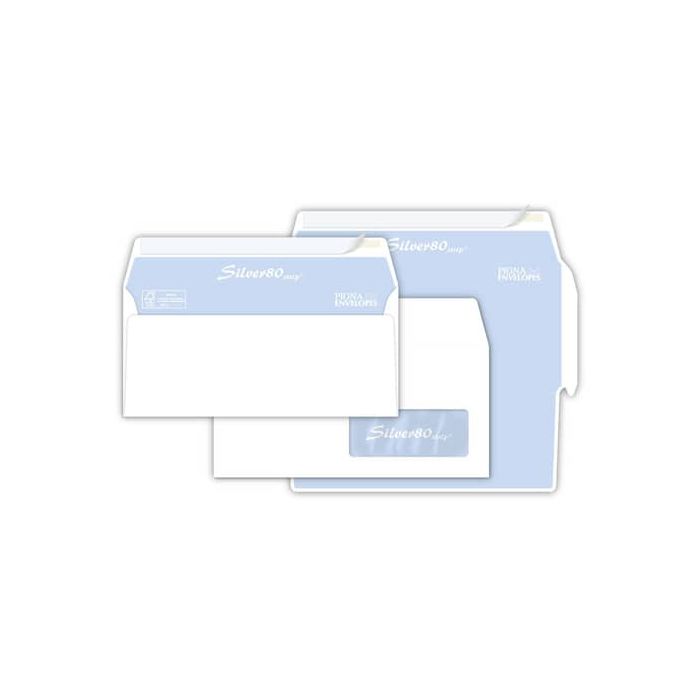 Buste con finestra Pigna Envelopes Silver80 80 g/m² 110x230 mm bianco conf. 500 - 0097584 main product photo