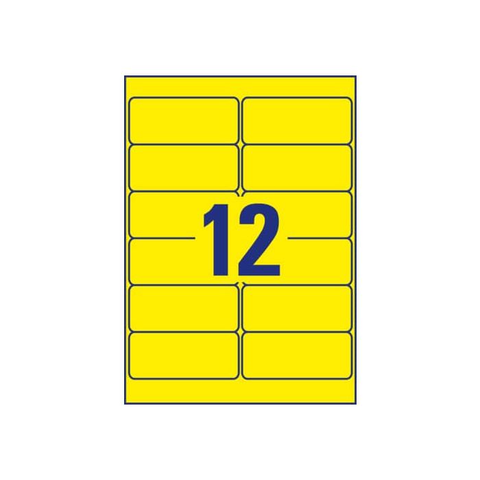 Etichette permanenti in poliestere Avery 99,1x42,3 mm giallo Laser 12 et./foglio Conf. 20 fogli - L6107-20 main product photo