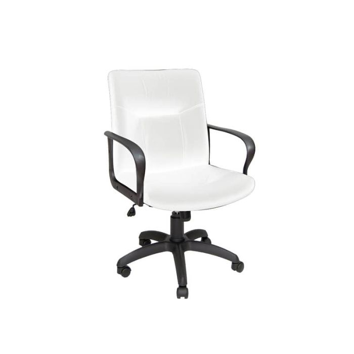 Poltrona direzionale girevole Unisit Eridanus ERD Eco Smart schienale basso - rivestimento similpelle bianco -ERD/KQ main product photo