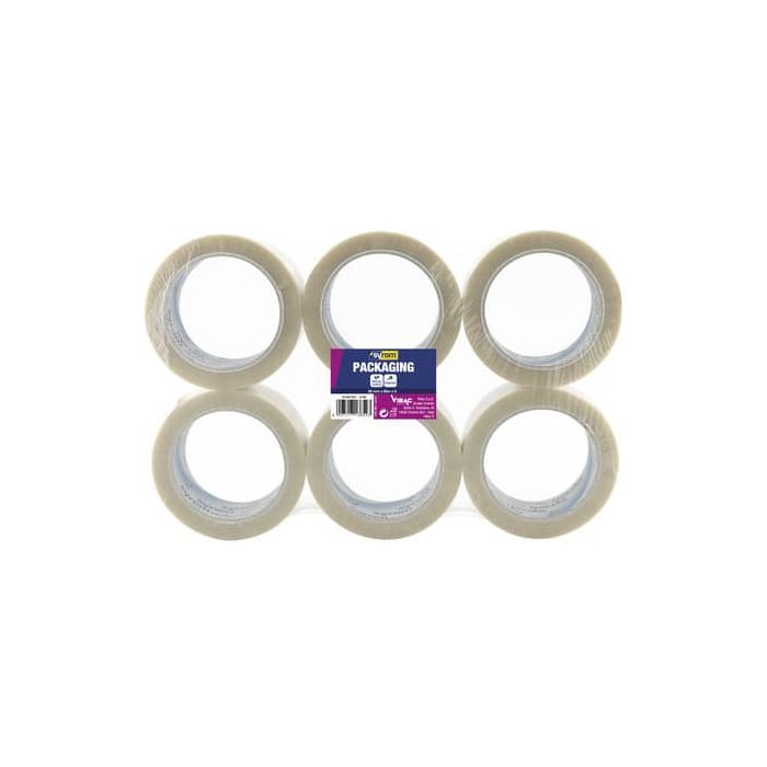 Nastro adesivo da imballo SYROM 50 mm x 66 mt in PPL rumoroso trasparente Conf. 6 pezzi - 3852 main product photo