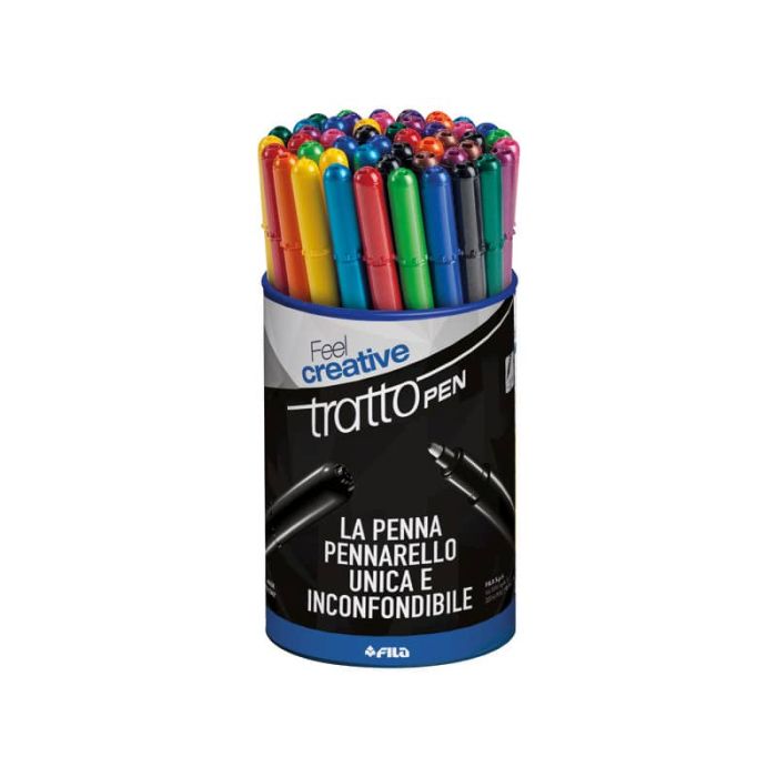 Penne a punta sintetica TRATTO Pen Metal 2 mm assortiti barattolo da 50 - F807100 main product photo