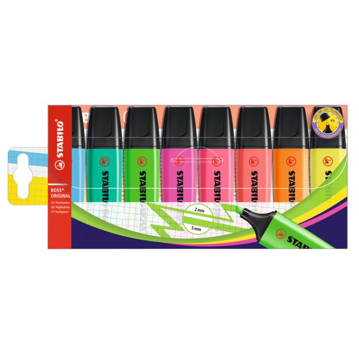 Desk set evidenziatori Stabilo Boss Original 2-5 mm - 8 colori assortiti IT70/8-1 main product photo