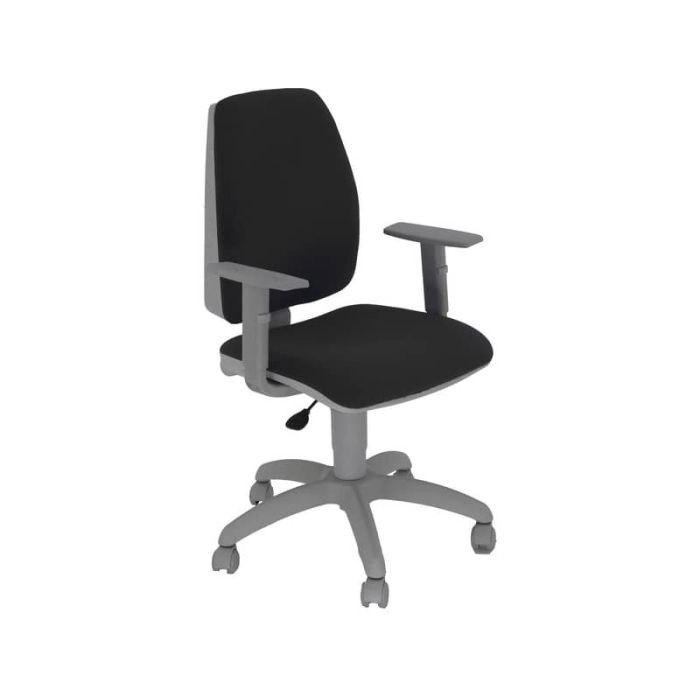 Sedia operativa girevole Unisit Jupiter JUBRG Eco smart - base grigia - rivest. Eco nero - con braccioli - JUBRG/EN main product photo