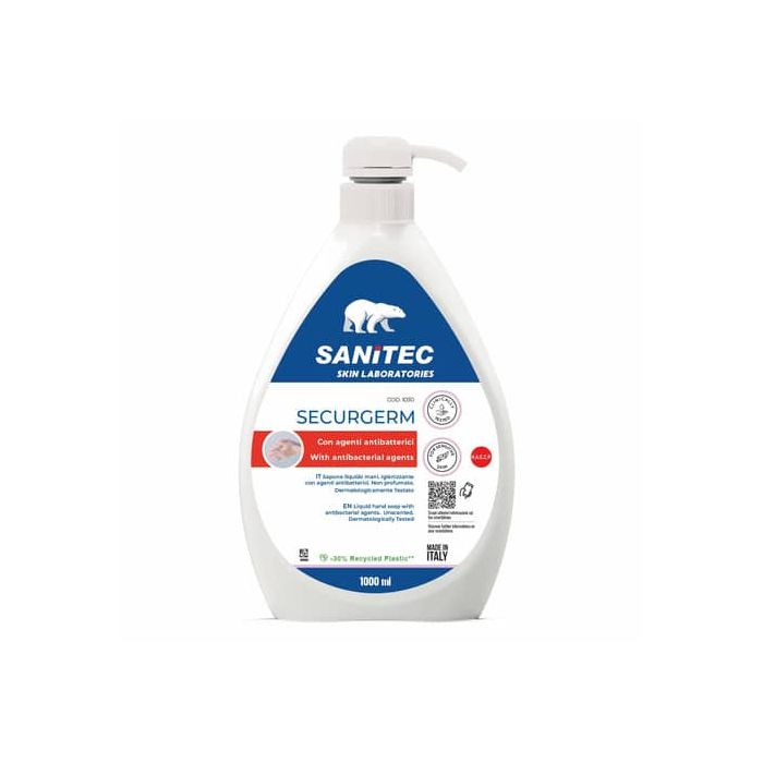 Sapone liquido Sanitec Securgerm 2 antibatterici clorexidina e acido lattico - flacone 1000 ml - 1030 main product photo