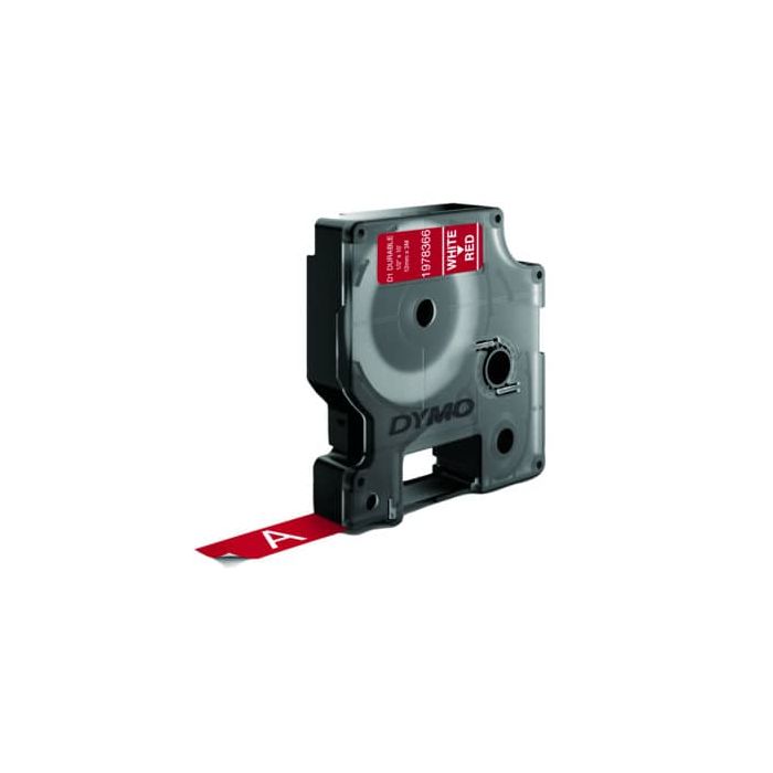 Nastro per etichettatrici Dymo D1 Durable 12 mm x 3 m bianco/rosso 1978366 main product photo