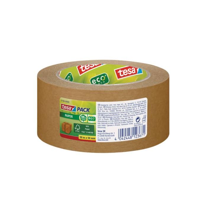 Nastro da imballo tesa tesapack Carta ecoLogo 50 mm x 50 m marrone 57180-00000-02 main product photo