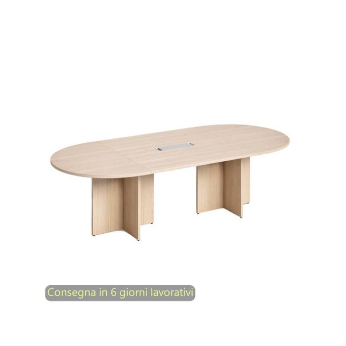 Tavolo riunione ovale Flex con gambe a croce 140x120xH.73 cm Artexport rovere PLDL+PRPC/C main product photo