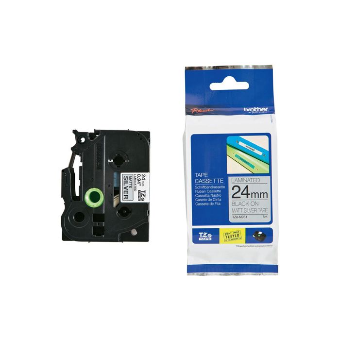 BROTHER NASTRO METALIZZATO OPACO DA 24 mm (8 m) Nero/Argento OPACO main product photo