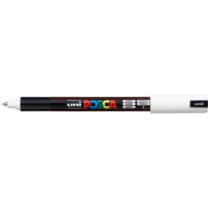Marcatore a tempera POSCA Uni-Ball punta tonda 0,7 mm bianco M PC1MR BI main product photo