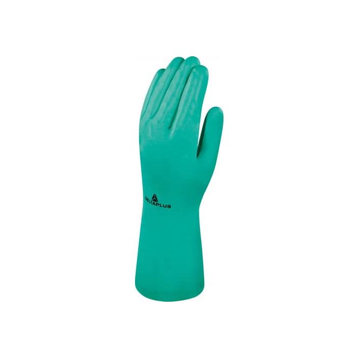 Guanto da lavoro Delta Plus Nitrile floccato cotone 33 cm verde taglia 8 - VE801VE08 main product photo