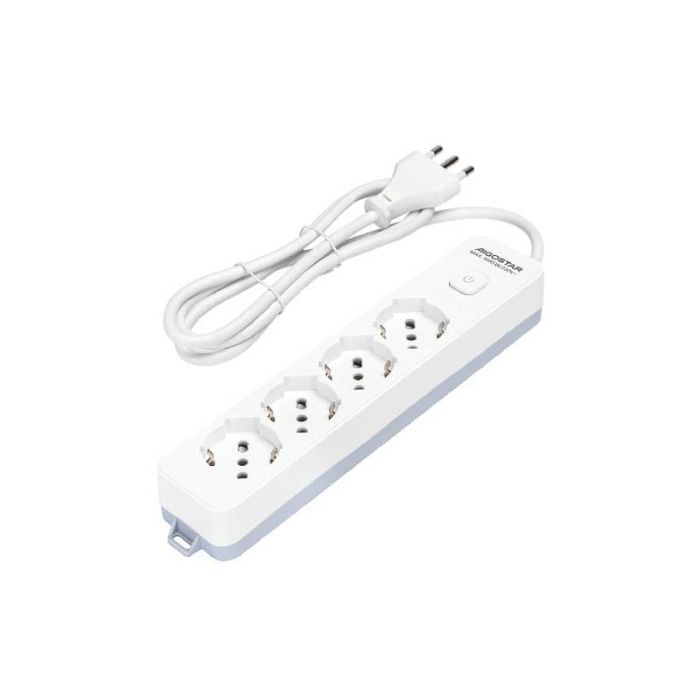 Multipresa con interruttore 16A - cavo 1,5 m - bianco e grigio Aigostar a 4 vie P40 - 281755 main product photo
