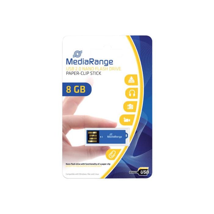 Chiavetta USB 2.0 nano - 8 Gb Media Range blu MR975 main product photo